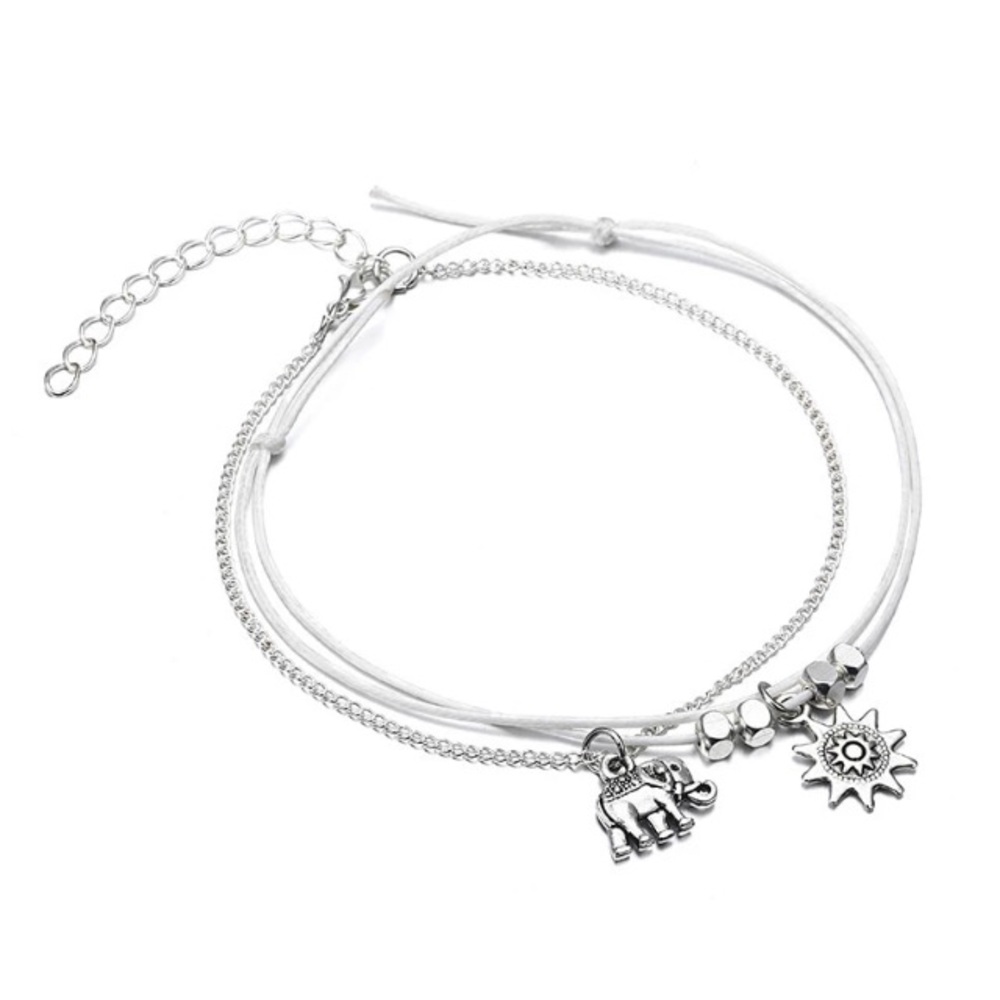 NEW💙💎ELEPHANT🐘SUN🌞SILVERY ANKLET💍BUNDLE🐘💎💙 - Picture 5 of 15